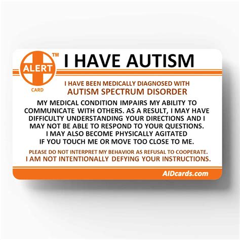 Autism Awareness Alert Card