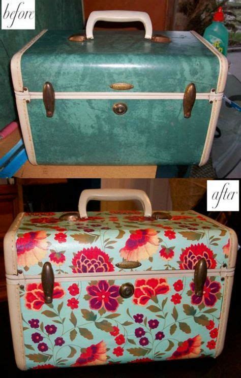 Mod Podge Suitcase Before And After Mod Podge Projects Mod Podge