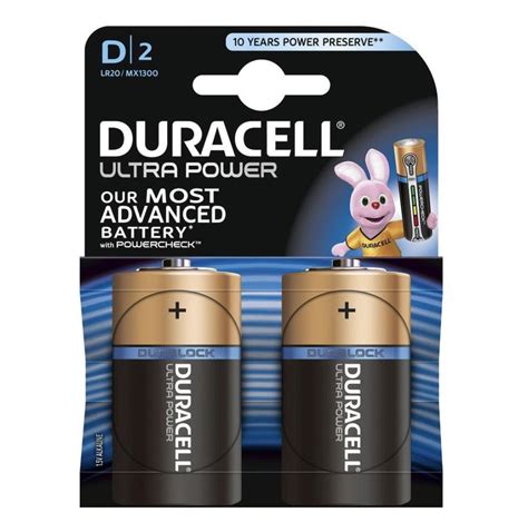 Duracell Ultra Power Mn1300b2 D Type Battery 2 Pack