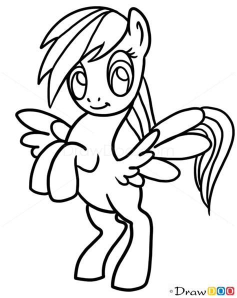 How To Draw Rainbow Dash Easy My Little Pony