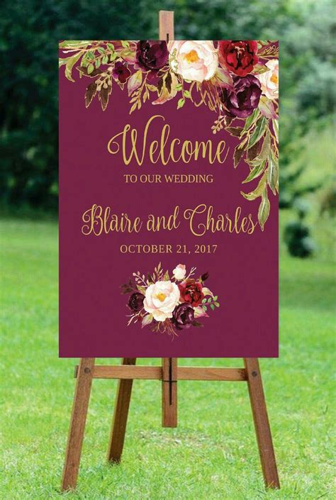 Welcome Board Wedding Signs Welcome To Our Wedding Wedding Welcome