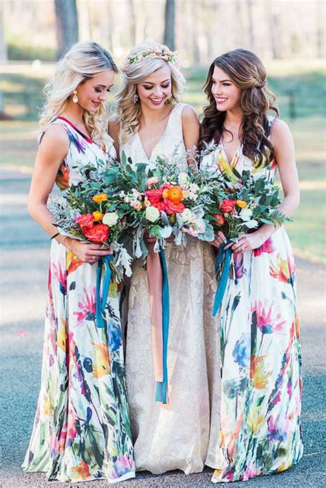 18 Most Beautiful Floral Bridesmaid Dresses Wedding Dresses Guide