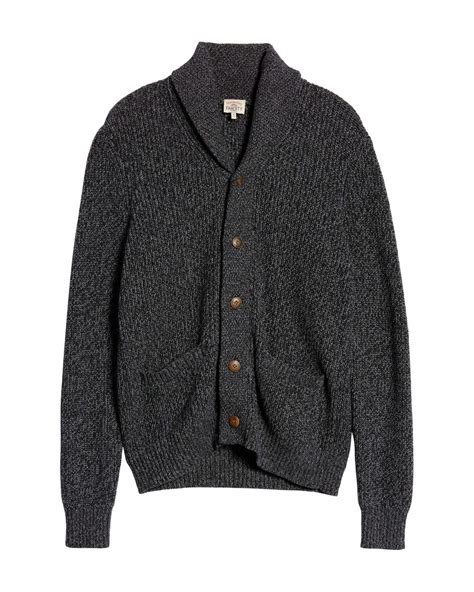 Faherty Marled Organic Cotton And Cashmere Cardigan In Deep Charcoal Marl