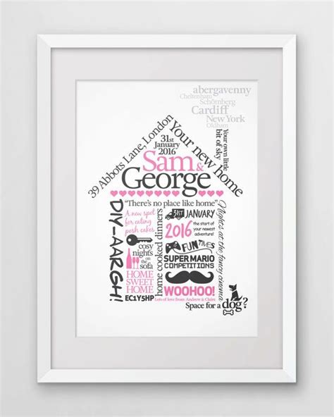 Personalised New Home Wall Art House Warming T Custom Etsy
