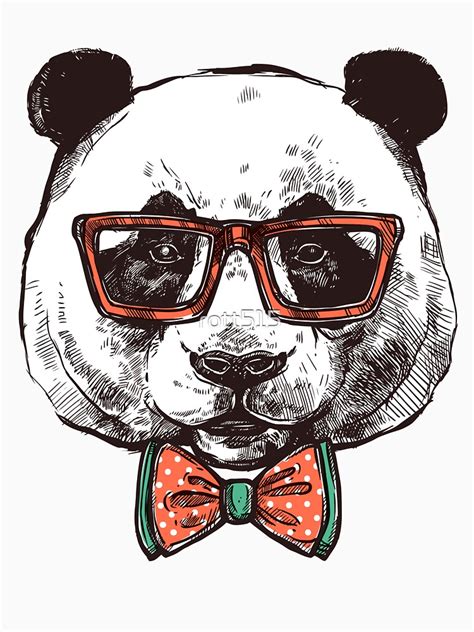 funny hipster panda t shirt for sale by rott515 redbubble panda t shirts cool panda t