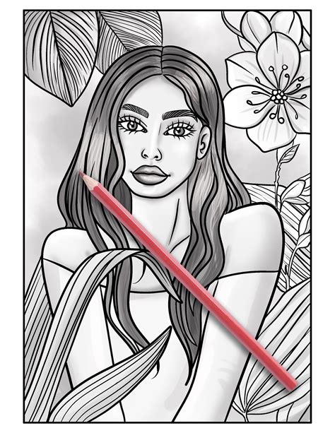 ava browne coloring books beautiful women grayscale adult etsy france
