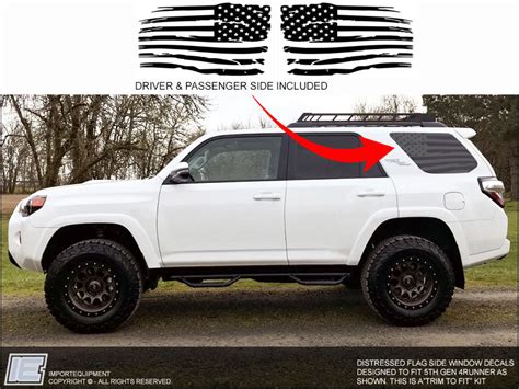 Toyota 4Runner DISTRESSED American Flag Side Window Decal - Fits 2010 – IMPORTequipment