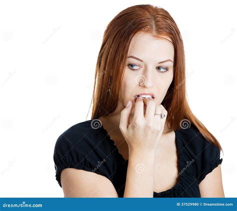 Nervous Woman Stock Photo Image Of Lady Business Embarrassed 37529980