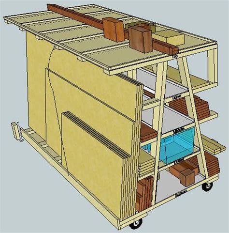 The design of this overhead lumber rack from popular woodworking is quite intuitive where the long boards are stored parallel with the rack while the short boards are stored perpendicular. Virtual Designs in Sketchup #5: Rolling Wood Storage Rack ...