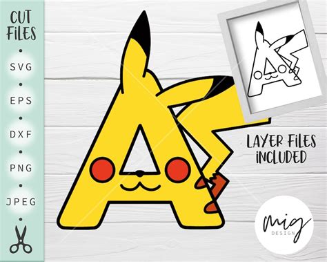 Letter Pikachu Svg Pokemon Letter Svg Pokemon Svg Pikachu Etsy Canada