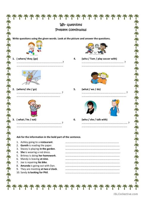 Wh Questions Present Progressive English Esl Worksheets Pdf Doc