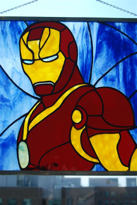 Iron Man Sea Glass Art Glass Art Wine Glass Art