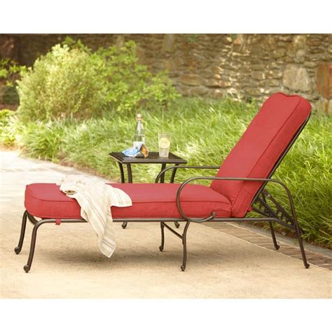 Hampton Bay Fall River Adjustable Patio Chaise Lounge With Chili