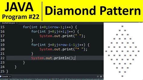 Java Program 22 Print Diamond Shape Star Pattern In Java Youtube