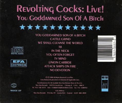 You Goddamned Son Of A Bitch Live By Revolting Cocks Cd1989 Wax