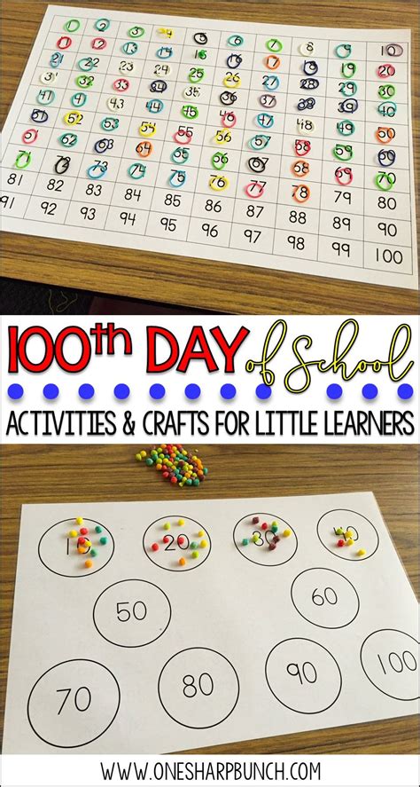 100th day of school 20 no prep 100th day activities and crafts 100 days of school pattern