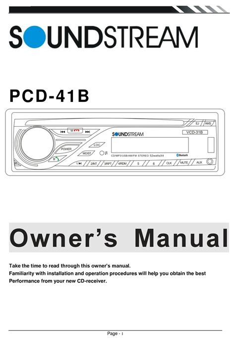 Soundstream Pcd B Owner S Manual Pdf Download Manualslib