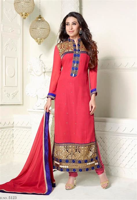 Beautiful Karishma Kapoor Pink Designer Salwar Suit Buy Online Indian Clothes Online Suits
