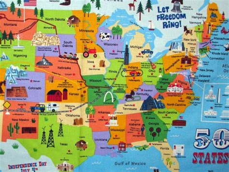 United States Map With Attractions United States Map