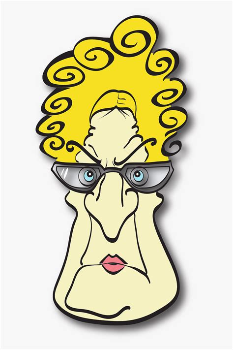 Clipart Woman Glass Cartoon Character Old Lady With