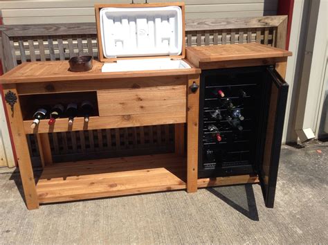 Free Shipping On Outdoor Rustic Wooden Cooler Bar Console Etsy