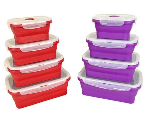 Dii Silicone Collapsible Airtight Food Storage Containers Set Of 2 X