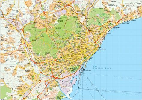 Barcelona Map Vector Digital Maps Netmaps Uk Vector Eps Wall Maps