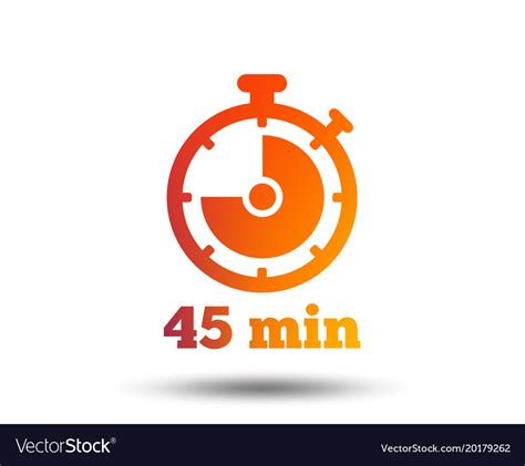 Timer Sign Icon 45 Minutes Stopwatch Symbol Vector Image
