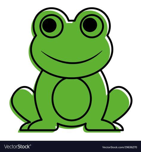 Frog Cute Animal Sitting Cartoon Vector Image On Groda Pyssel