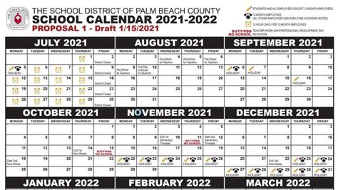 Palm Beach County School Calendar 2021 2022 Important Update
