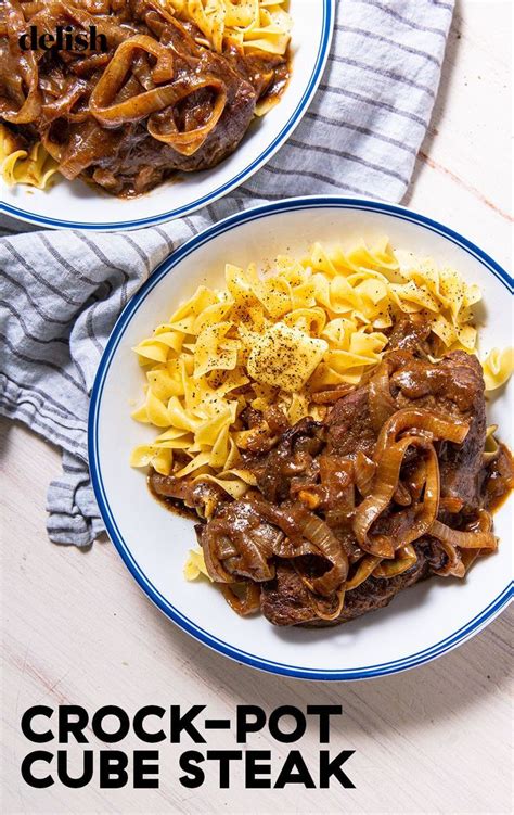 This mushroom crock pot cube steak & gravy is comfort food in a slow cooker! Crock-Pot Cube Steak | Recipe in 2020