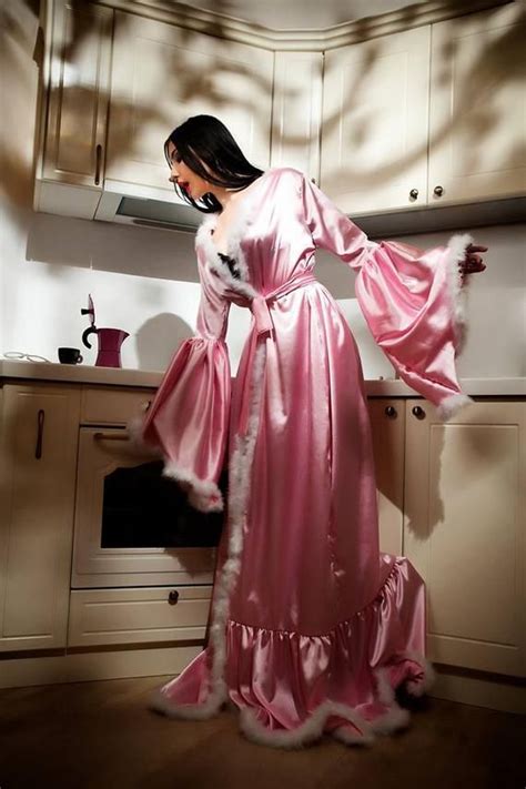 Rosa Satin Satin Rose Green Satin Pink Satin Pink Dressing Gown Bride Dressing Gown Kimono