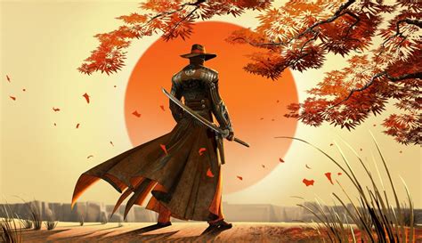 121945 Fantasy Art Cowboys Video Games Samurai Artwork Japan