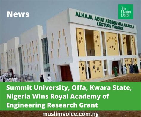 Summit University Offa Kwara State Nigeria Wins Royal Academy Of