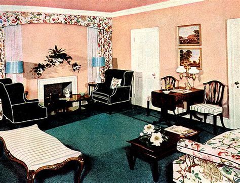 Living Room 1946 1940s Home Decor Retro Living Rooms Vintage Room
