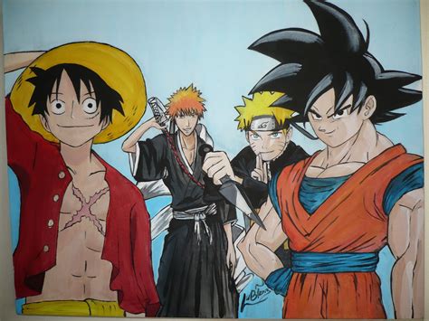 Natsu Goku Naruto Luffy Supreme Naruto And Deku Wallpapers