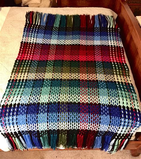 Plaid Woven Crochet Afghan Blanket Crochet Afghan Plaid Crochet