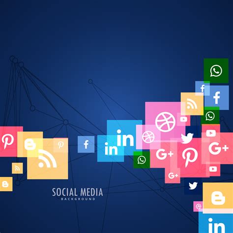 Blue Social Media Logos