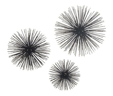 Deco 79 72968 Iron Starburst Wall Sculptures Set Of 3 Blacksilver