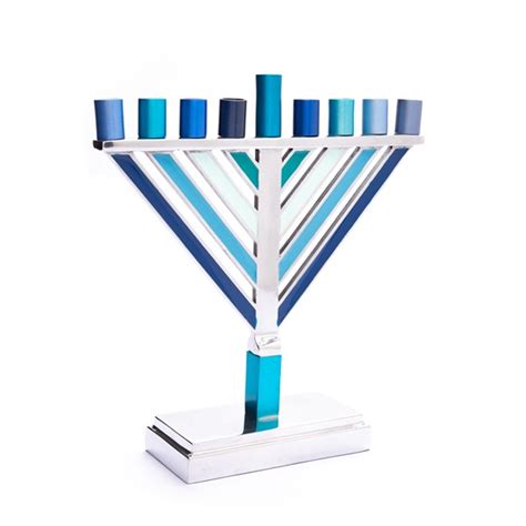 Chabad Hanukkah Menorah Blue Yourholylandstore