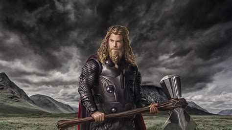 3840x2160 Resolution Chris Hemsworth As Thor In Endgame 4k Wallpaper