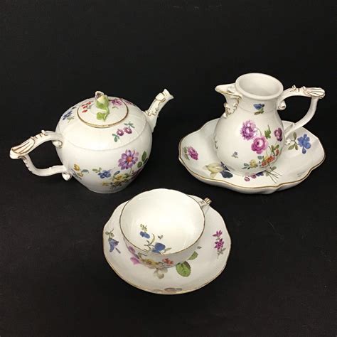 Vintage Meissen Porcelain Tea Set With Flowers Etsy In 2020