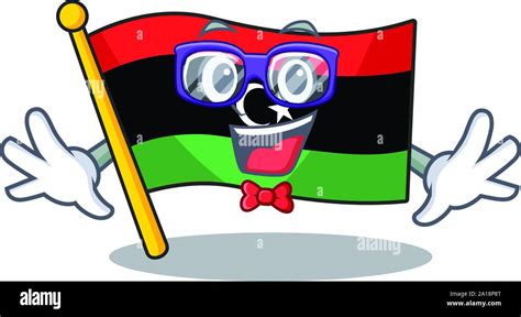 Geek Flag Libya Cartoon Isolated The Mascot Stock Vector Image And Art