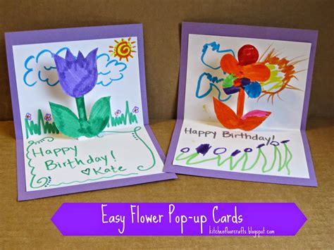 Kitchen Floor Crafts Easy Flower Pop Up Cards
