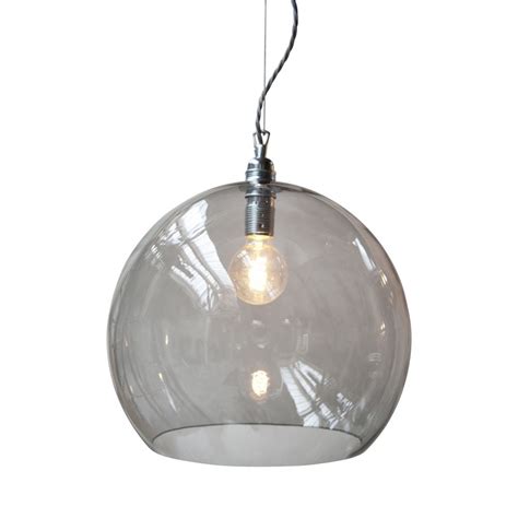 Large Smoked Grey Glass Globe Ceiling Pendant Designer Lighting Uk