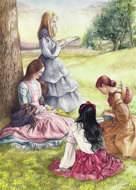 Little Women Illustrated Painting By Judith Cheng Fine Art America