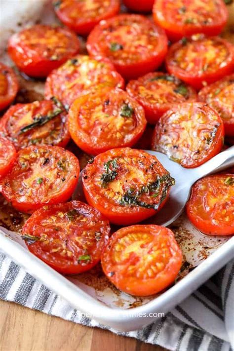 15 Minute Roasted Tomatoes So Easy Spend With Pennies Bloglovin Roasted Tomato Recipes
