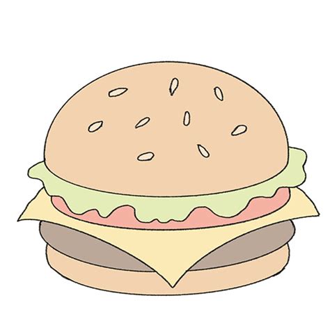 How To Draw A Hamburger Easy Drawing Tutorial For Kids