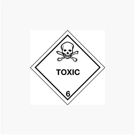 Self Adhesive 300x300mm Toxic 6 Hazard Warning Diamond Signs Safety