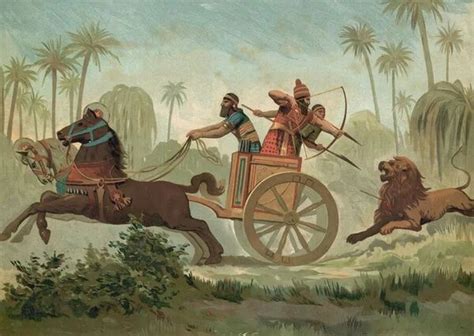Print Of Ashurbanipal Hunting Lions In 2022 Mesopotamia History